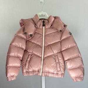 MONCLER KIDS - Quilted Hooded Down Jacket. Rose Pink. Size 4